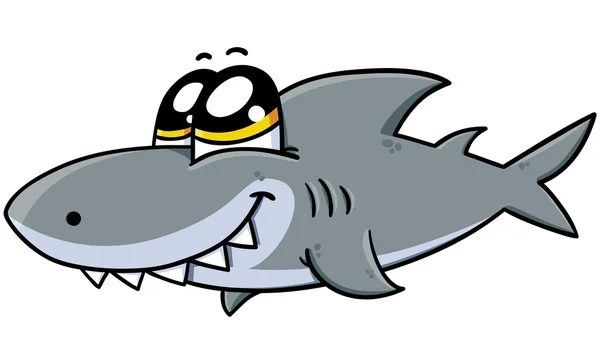 Lindo tiburón de dibujos animados — Archivo Imágenes Vectoriales