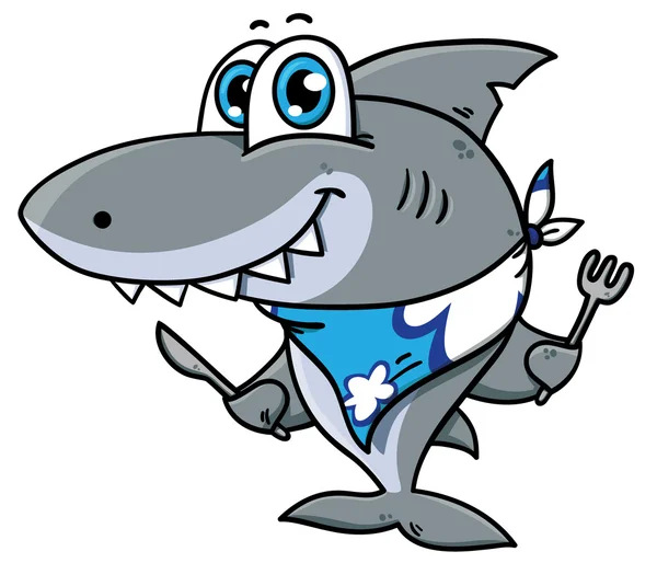 Carino squalo cartone animato Grafiche Vettoriali