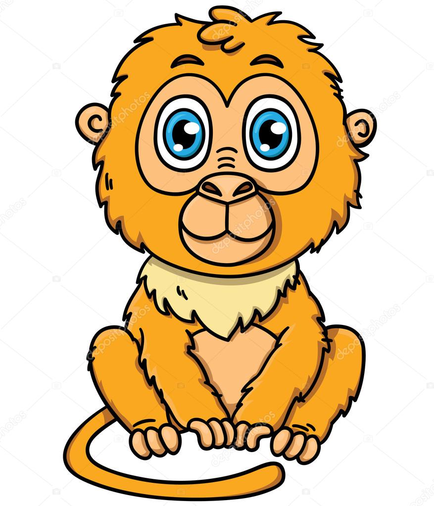 Cute cartoon tamarin monkey