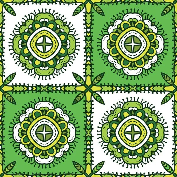 Green ethnicity pattern — Stock Vector