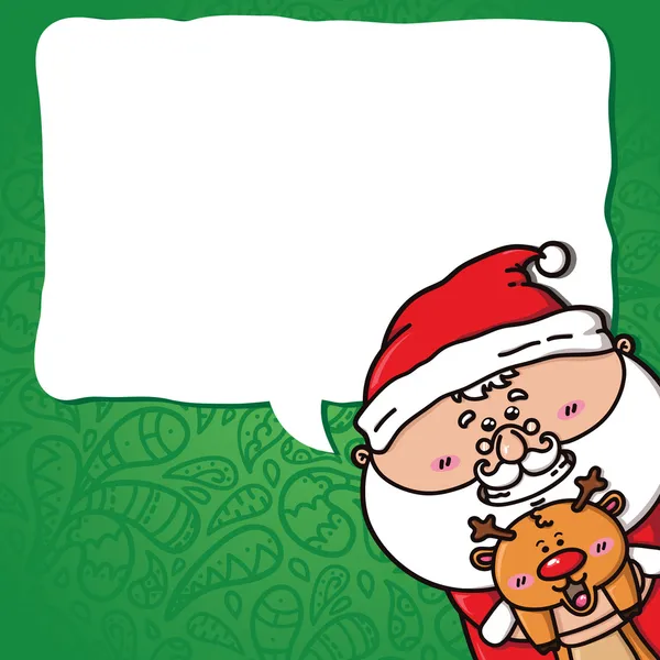 Komik Noel Baba ve geyik. — Stok Vektör