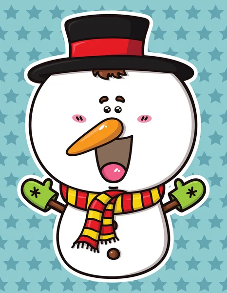 재미 있은 크리스마스 눈사람. — 스톡 벡터