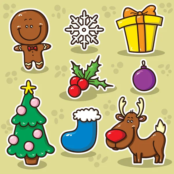 First set of Christmas icons. — Stock Vector