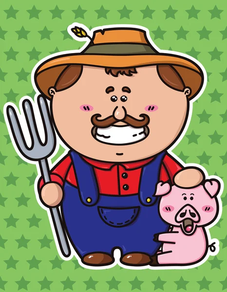 Funny Farmer. — Stock Vector