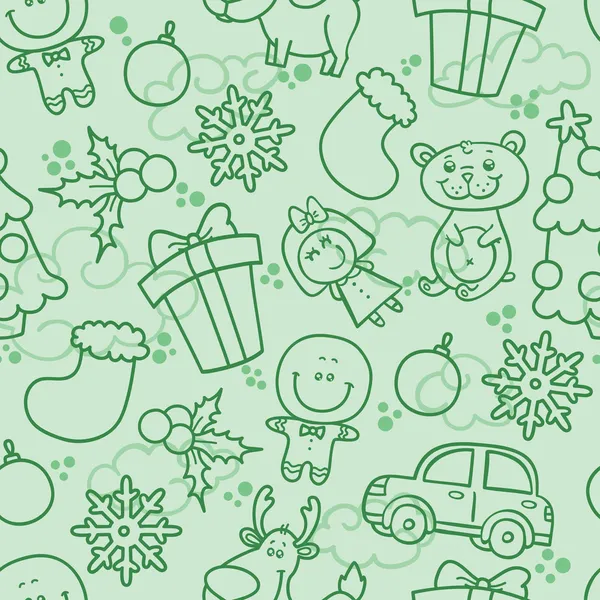 Cartoon Kerst patroon — Stockvector