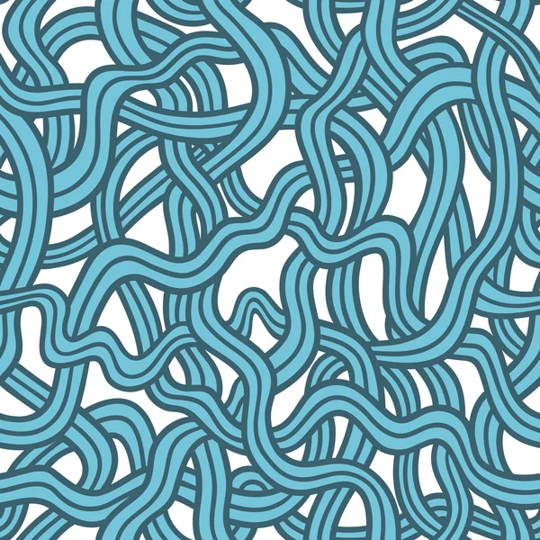 Blue tangled doodle pattern . — Stock Vector