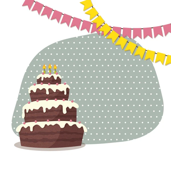 Birthday cake. — Stock Vector