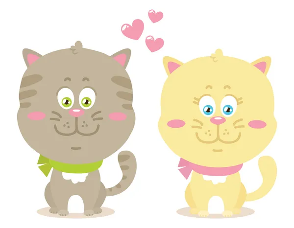 Gatos de dibujos animados . — Vector de stock