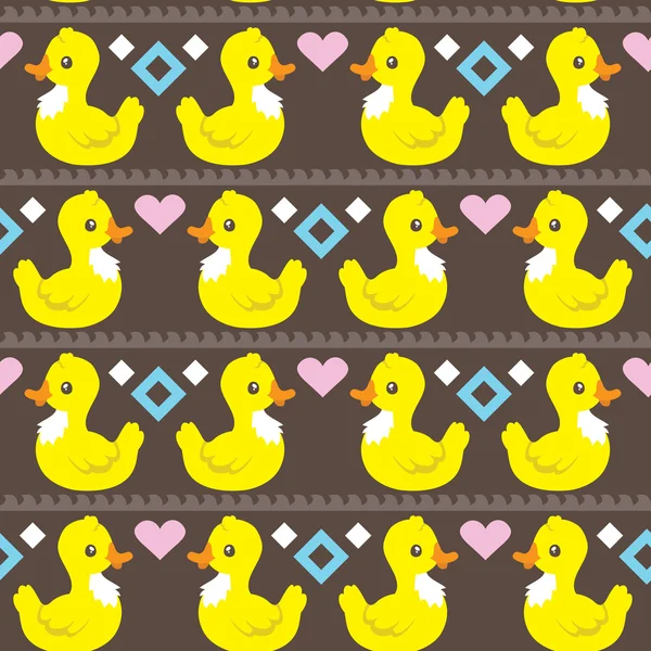 Funny ethnic simple ducks pattern . — Stock Vector