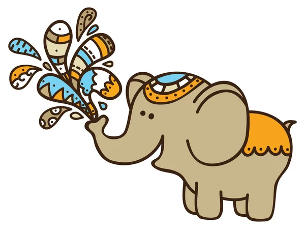 Niedlicher Doodle-Elefant. — Stockvektor