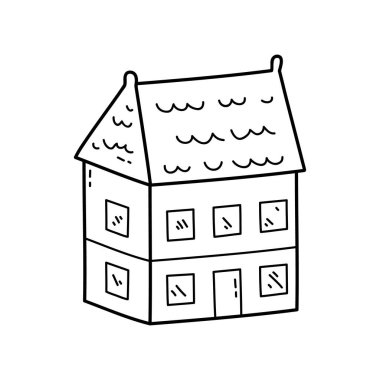 Çocuklar için karalama bebek evi, boyama ve hurda kitabının vektör çizimi