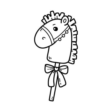 Çocuklar için karalama bebek atı, boyama ve hurda kitabının vektör çizimi