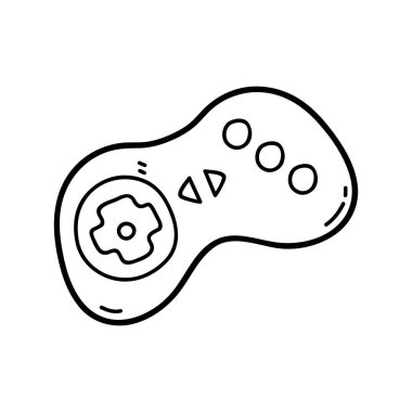 Çocuklar için çizilmiş çizgi karalama bebek joystickinin vektör çizimi, boyama ve hurda kitabı