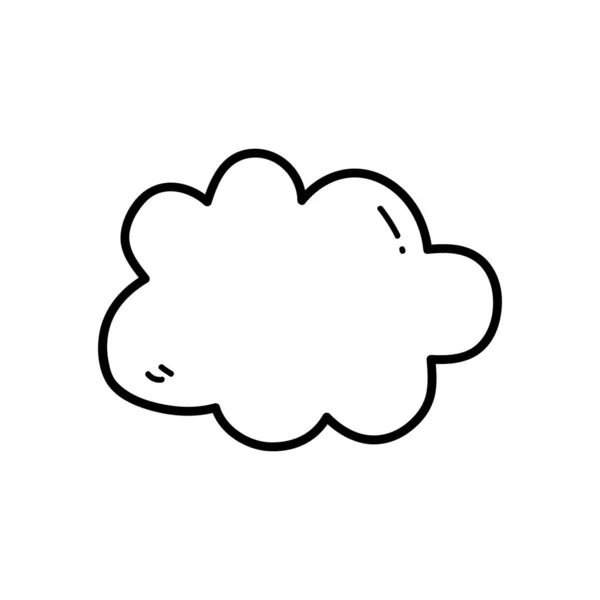 Vector Illustration Outline Doodle Cloud Children Coloring Scrap Book — Stock Vector