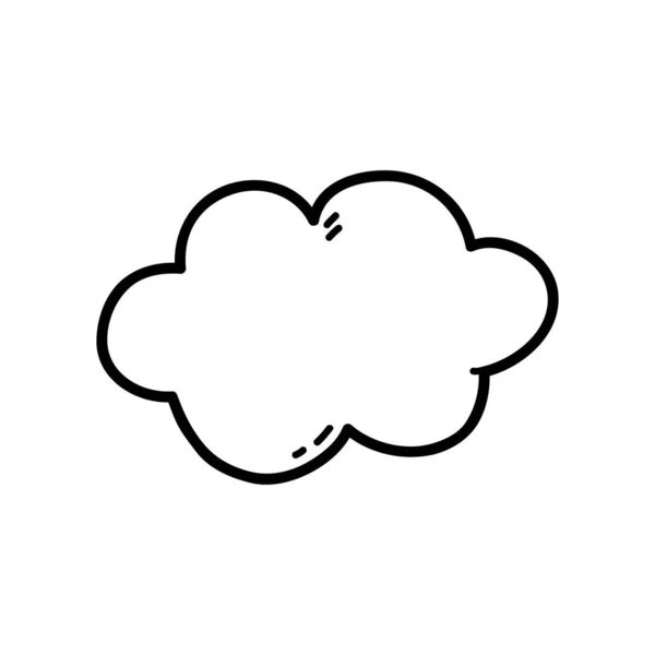 Vector Illustration Outline Doodle Cloud Children Coloring Scrap Book — Stock Vector