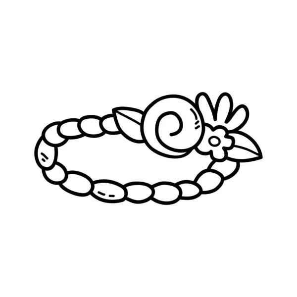 Illustration Vectorielle Bandeau Bébé Doodle Contour Pour Enfants Livre Coloriage — Image vectorielle