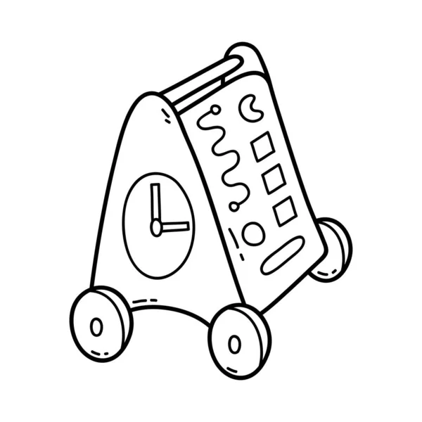 Ilustração Vetorial Esboço Doodle Baby Busyboard Para Crianças Colorir Livro — Vetor de Stock