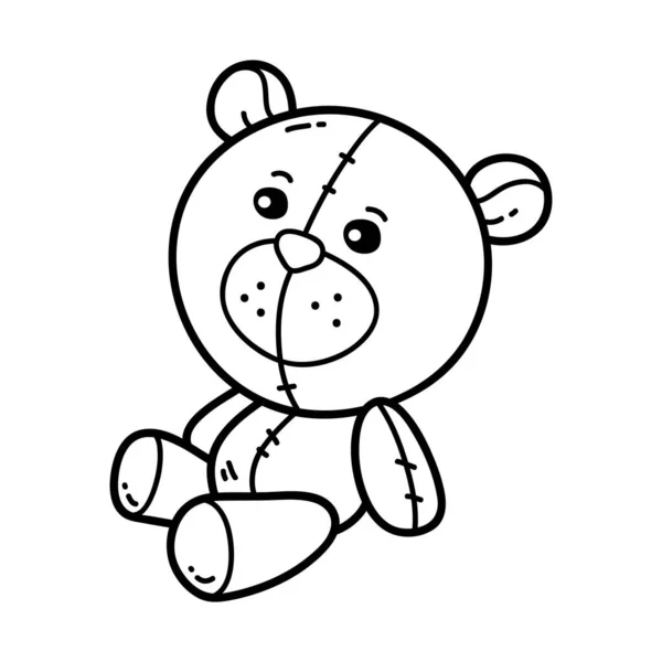 Ilustração Vetorial Esboço Doodle Bebê Urso Para Crianças Colorir Livro — Vetor de Stock