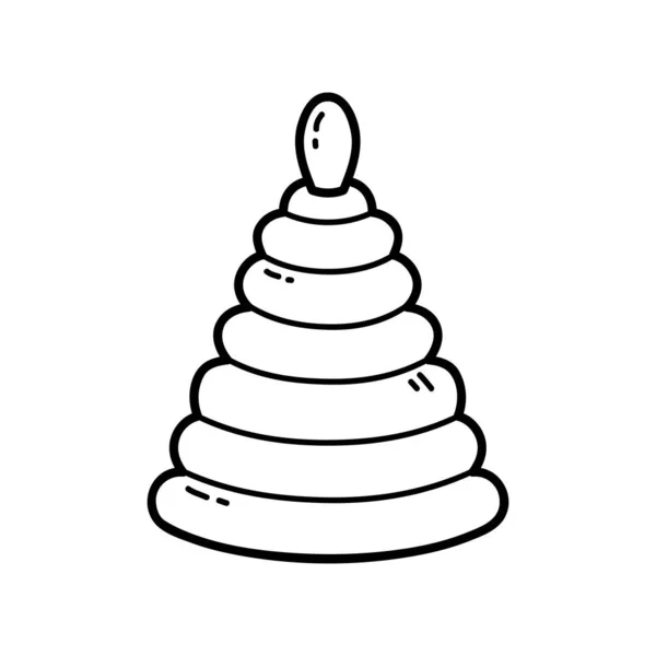 Vector Illustratie Van Schets Doodle Piramide Voor Kinderen Kleuring Schroot — Stockvector