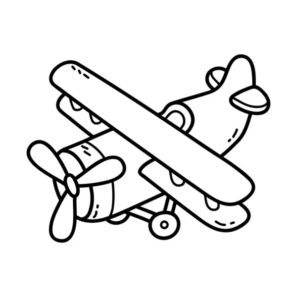 Vektor Illustration Von Skizze Doodle Baby Flugzeug Für Kinder Mal — Stockvektor