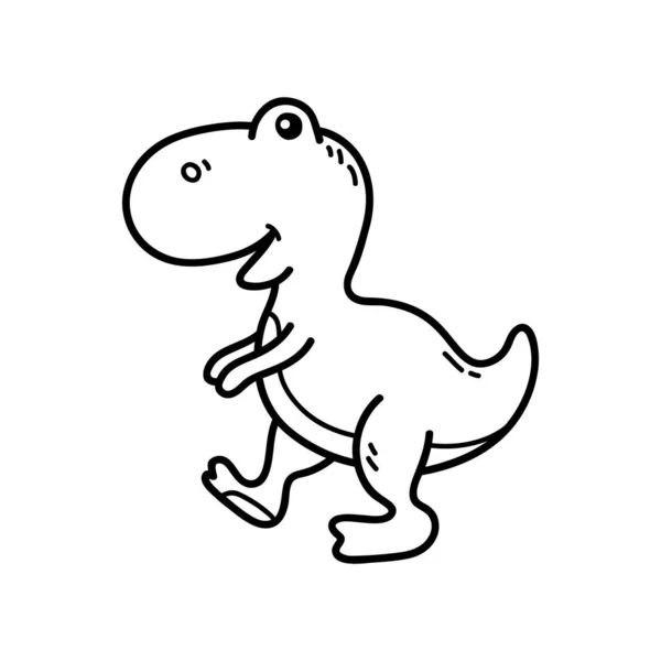 Εικονογράφηση Διάνυσμα Του Περιγράμματος Doodle Μωρό Δεινόσαυρος Για Παιδιά Χρωματισμός — Διανυσματικό Αρχείο