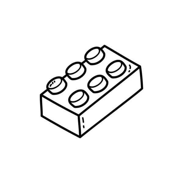 Vector Illustratie Van Schets Doodle Baby Plastic Blok Voor Kinderen — Stockvector