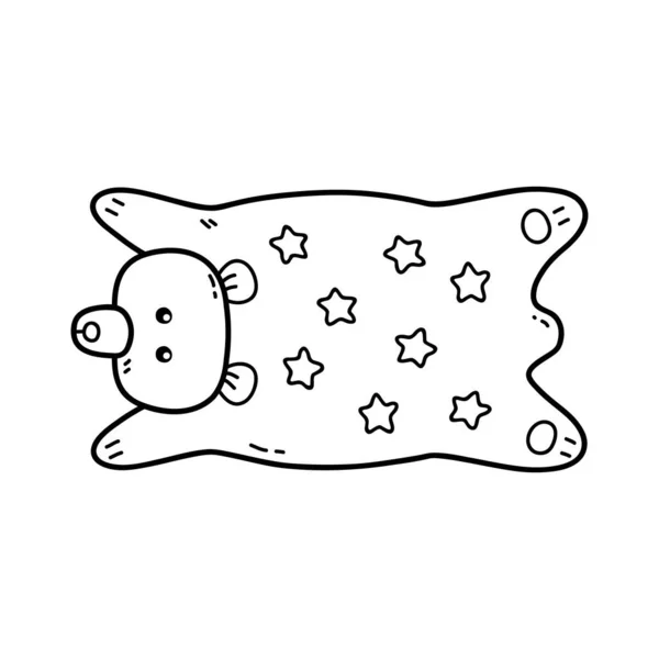 Ilustração Vetorial Esboço Doodle Bebê Urso Tapete Para Crianças Colorir —  Vetores de Stock