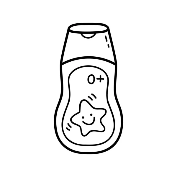Vector Illustratie Van Schets Doodle Baby Crèche Shampoo Voor Kinderen — Stockvector