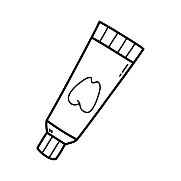 Vector Illustratie Van Schets Doodle Baby Tandpasta Voor Kinderen Kleuring — Stockvector