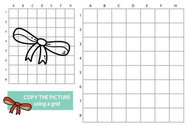 Çizgi fotokopi resim eğitimsel bulmaca oyununun karalama yayı ile vektör çizimi