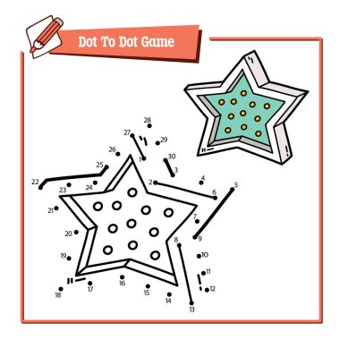 Çocuklar için karalama tahtası gece lambası ile nokta bulmacası için vektör illüstrasyonu eğitici oyun