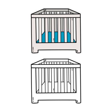 Çocuklar ve hurda kitapları için karalama yatağının vektör illüstrasyon sayfası