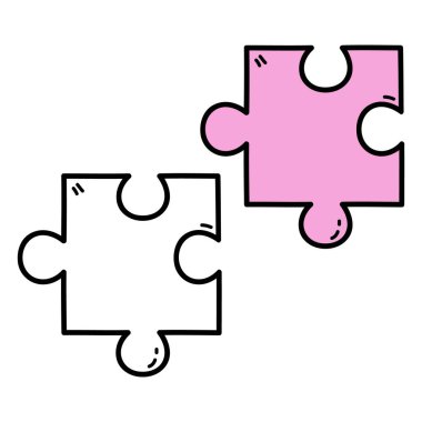 Çocuklar ve hurda kitapları için karalama yapbozunun vektör illüstrasyon sayfası