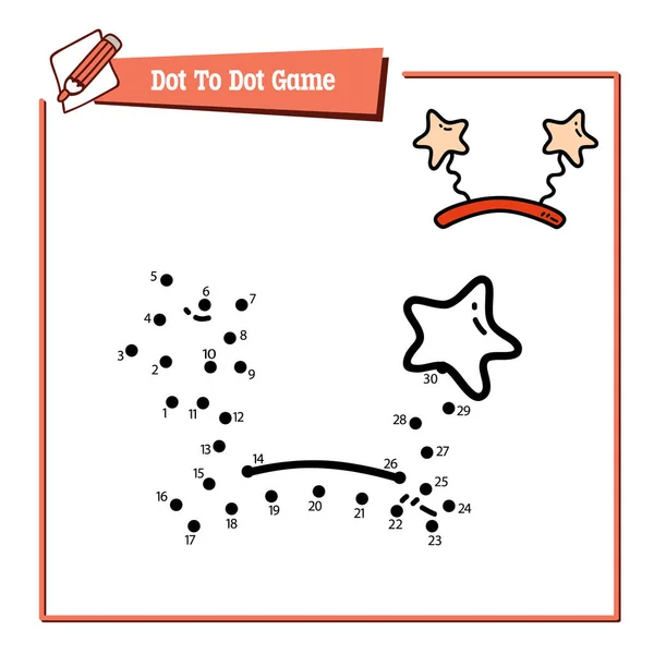 Illustration Vectorielle Jeu Éducatif Point Point Puzzle Avec Doodle Star — Image vectorielle