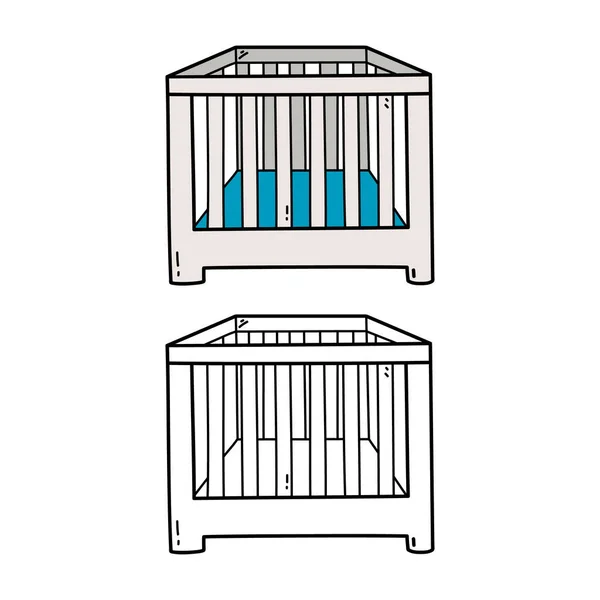 Vektor Illustration Malseite Des Kritzelbettes Für Kinder Und Schrottbuch — Stockvektor