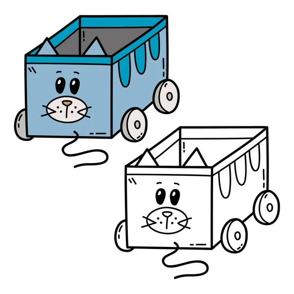 Ilustracja Wektor Kolorowanki Doodle Zabawki Pole Dla Dzieci Złomu Książki — Wektor stockowy