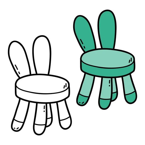 Vector Illustratie Kleurplaat Van Doodle Kinderstoel Voor Kinderen Afvalboek — Stockvector
