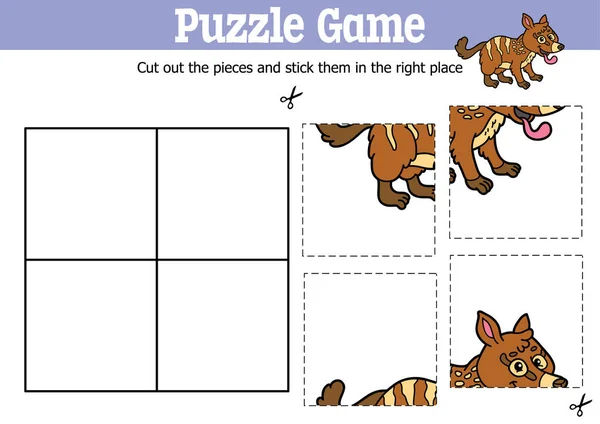 Jeu Puzzle Éducatif Vectoriel Pour Enfants Couper Coller Des Pièces — Image vectorielle