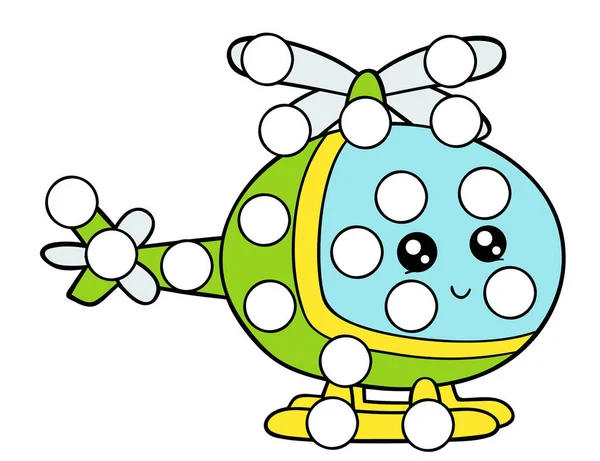 Vektor Digitális Oktatási Játék Rajzfilm Helikopter Kisgyermekek Foltok Vagy Pont — Stock Vector