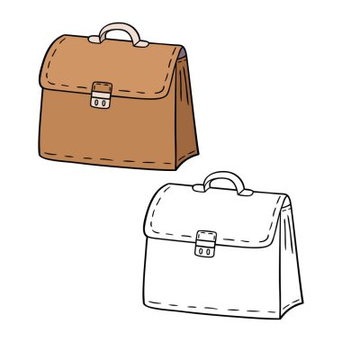 Çizgi film köpük çantasının vektör illüstrasyon boyama sayfası. Örneğin çocuklar ve hurda kitapları için.