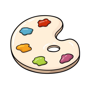 Çocuklar için şirin lolipop karalama boya paleti vektör çizimi ve hurda, dijital pul, tişört baskısı, tebrik kartı, çıkartma, simge