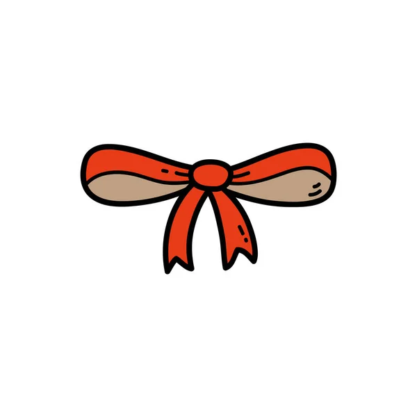 Ícone Vetor Ilustração Doodle Baby Bow — Vetor de Stock