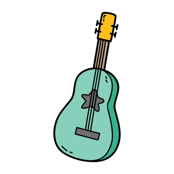 Illustration Icône Vectorielle Guitare Bébé Doodle — Image vectorielle