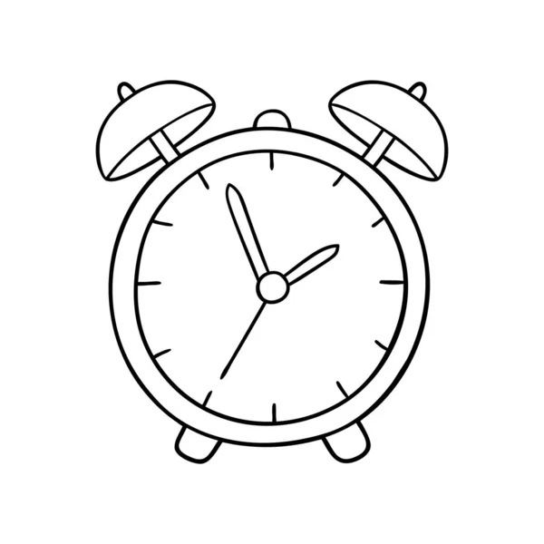 Vector Illustration Outline Doodle Clock Children Coloring Scrap Book — Stock Vector