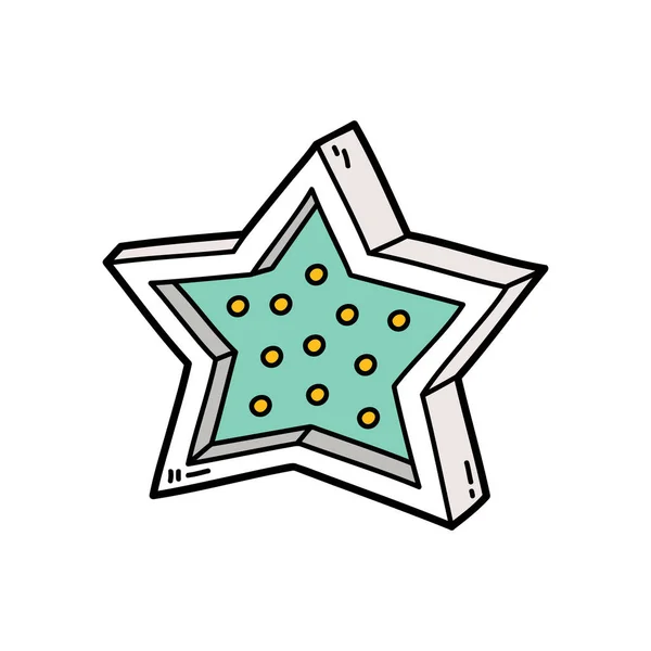 Vector Icon Illustration Doodle Wooden Star Nightlight Stock Illustration