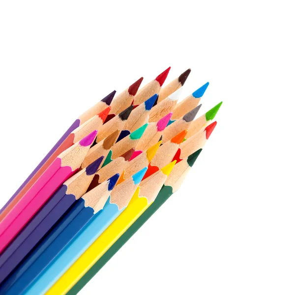 Barevné tužky jako parta nebo kytice — Stock fotografie