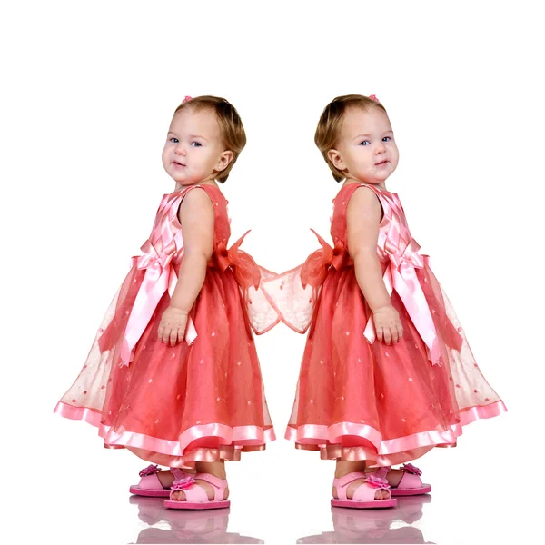 Identical twin baby girls — Stock Photo, Image