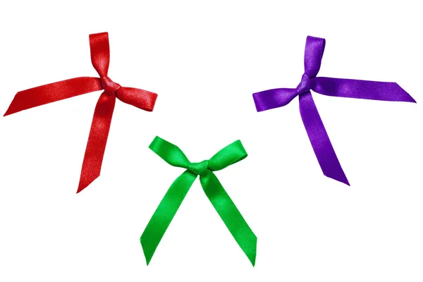 Satin ribbon bows . Ready for your text or logo. — Stock Photo, Image