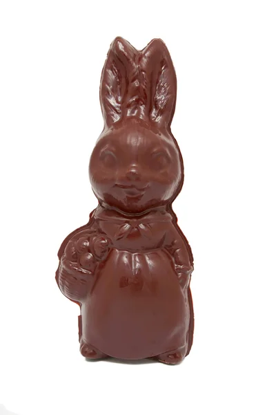 Čokoládového zajíčka vyrobený z tmavé čokolády. — Stock fotografie