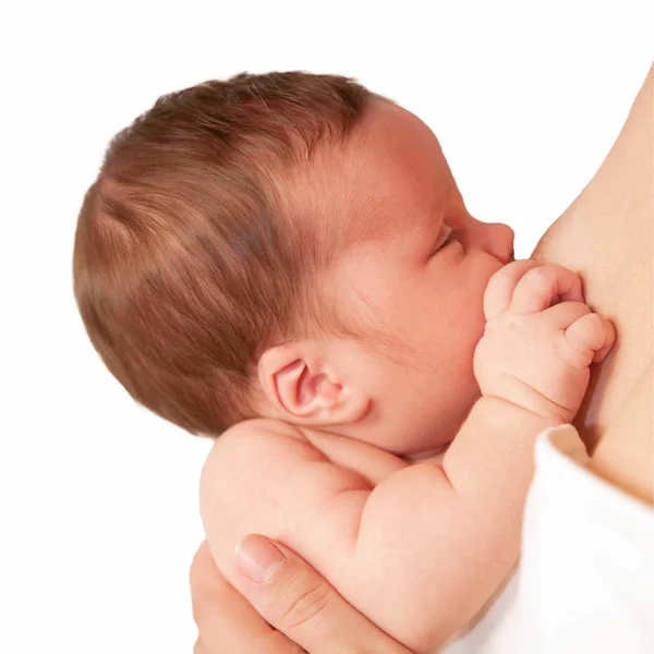 Bebê amamentação closeup — Fotografia de Stock
